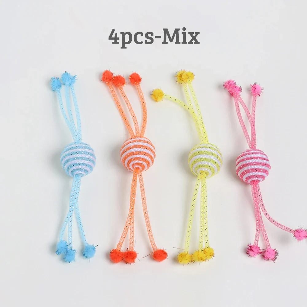 Cat Toy Rope Ball Kitten Self Playing Claw Bite – Cat Supplies