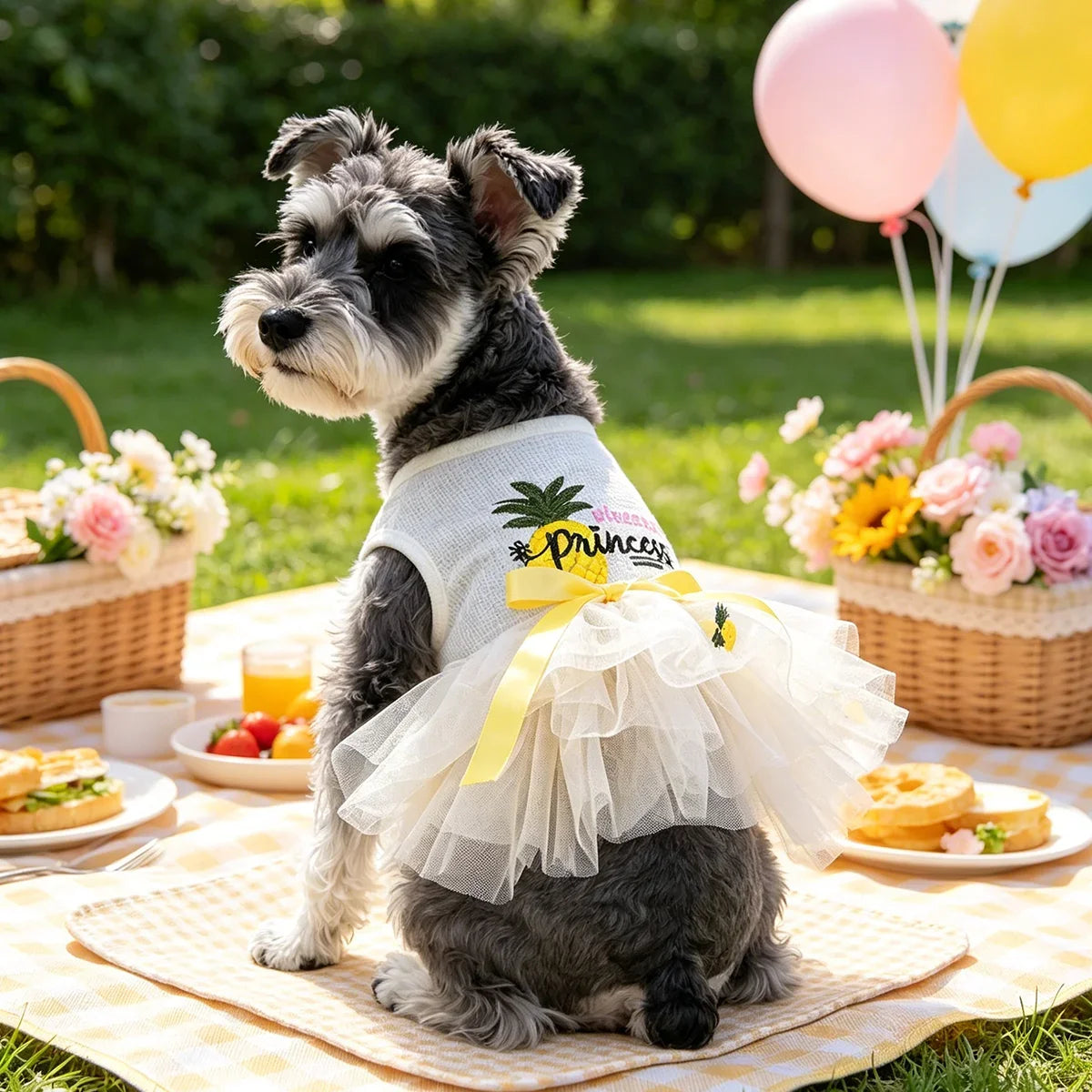Pineapple Embroidery Tutu Dress, Summer Pet - ProPawPet.com