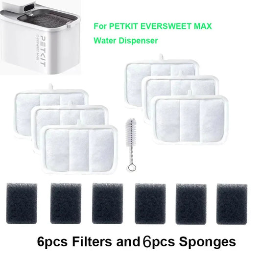 6 Filters and 6 Sponges Set Cat Fountain - ProPawPet.com