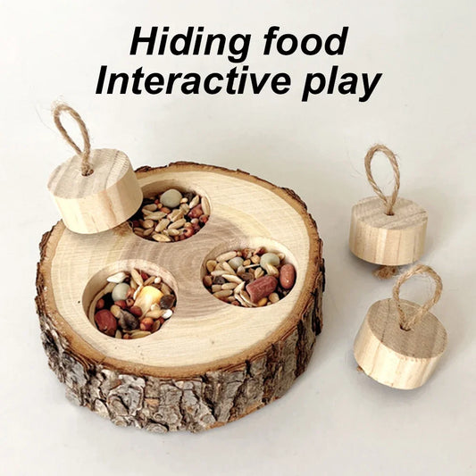 Wooden Round Shaped Parrot Chewing Toy