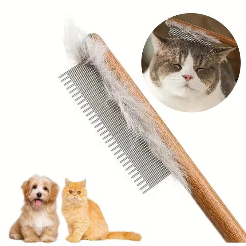 Solid Wood Handle Pet Pin Brush Dog Comb Cat - ProPawPet.com