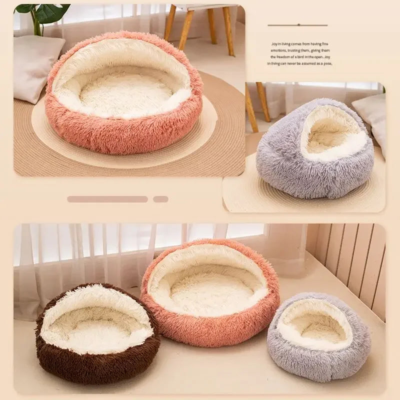 50CM 2 in 1 Soft Plush Pet Bed with Cover - ProPawPet.com
