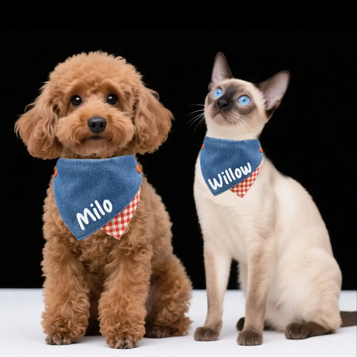 Personalized Pet Bib Bandana, Denim Fabric - ProPawPet.com