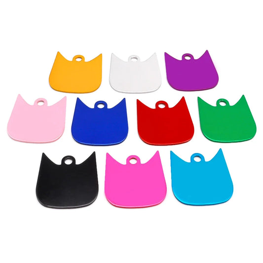 100Pcs Cat Face Aluminum Personalized Cat ID - ProPawPet.com