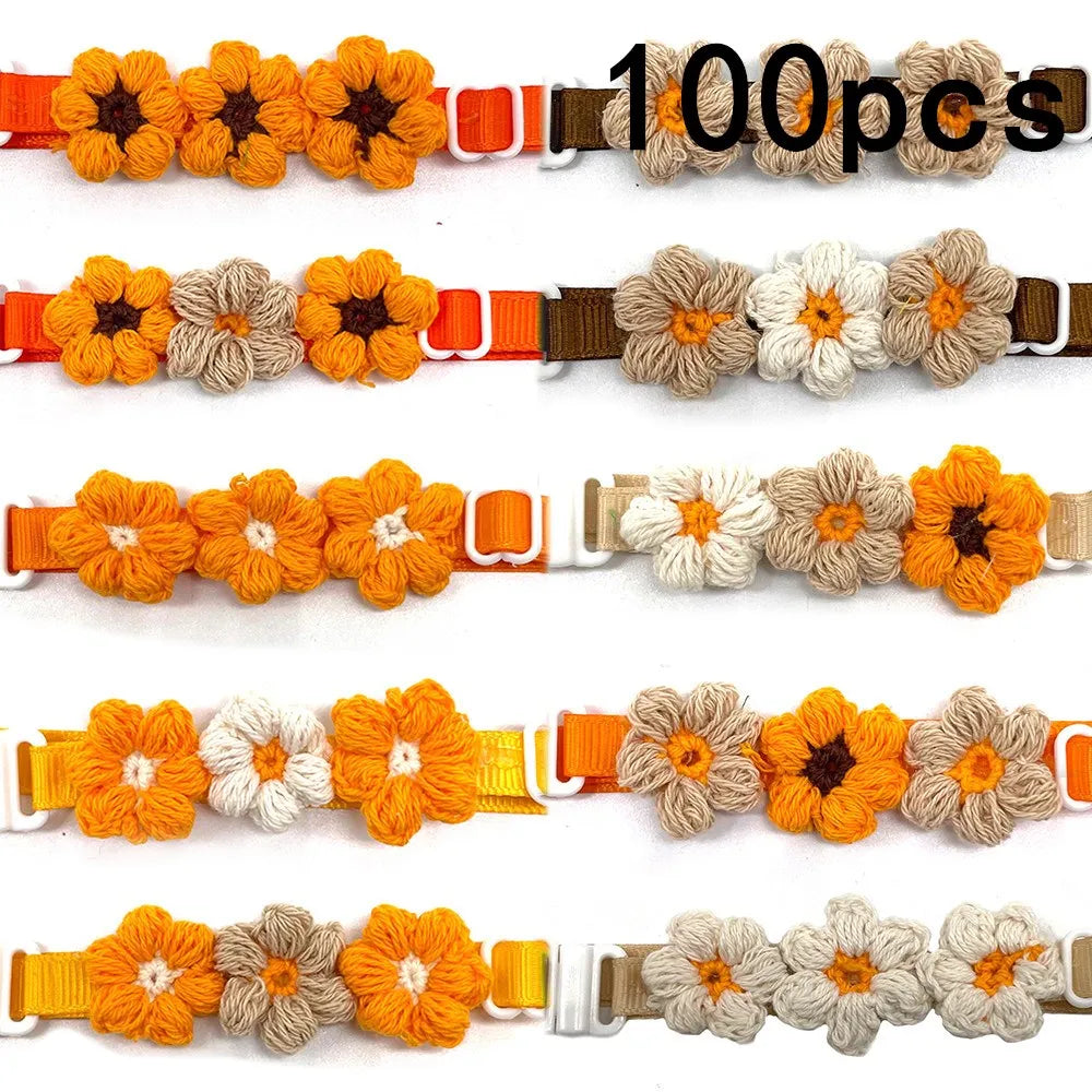 50 Fall Dog Ties Flowers Style Thanksgiving Pet Supplies Bow – Dog Supplies