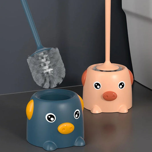 Cartoon Pig Toilet Brush with Holder, Soft - ProPawPet.com