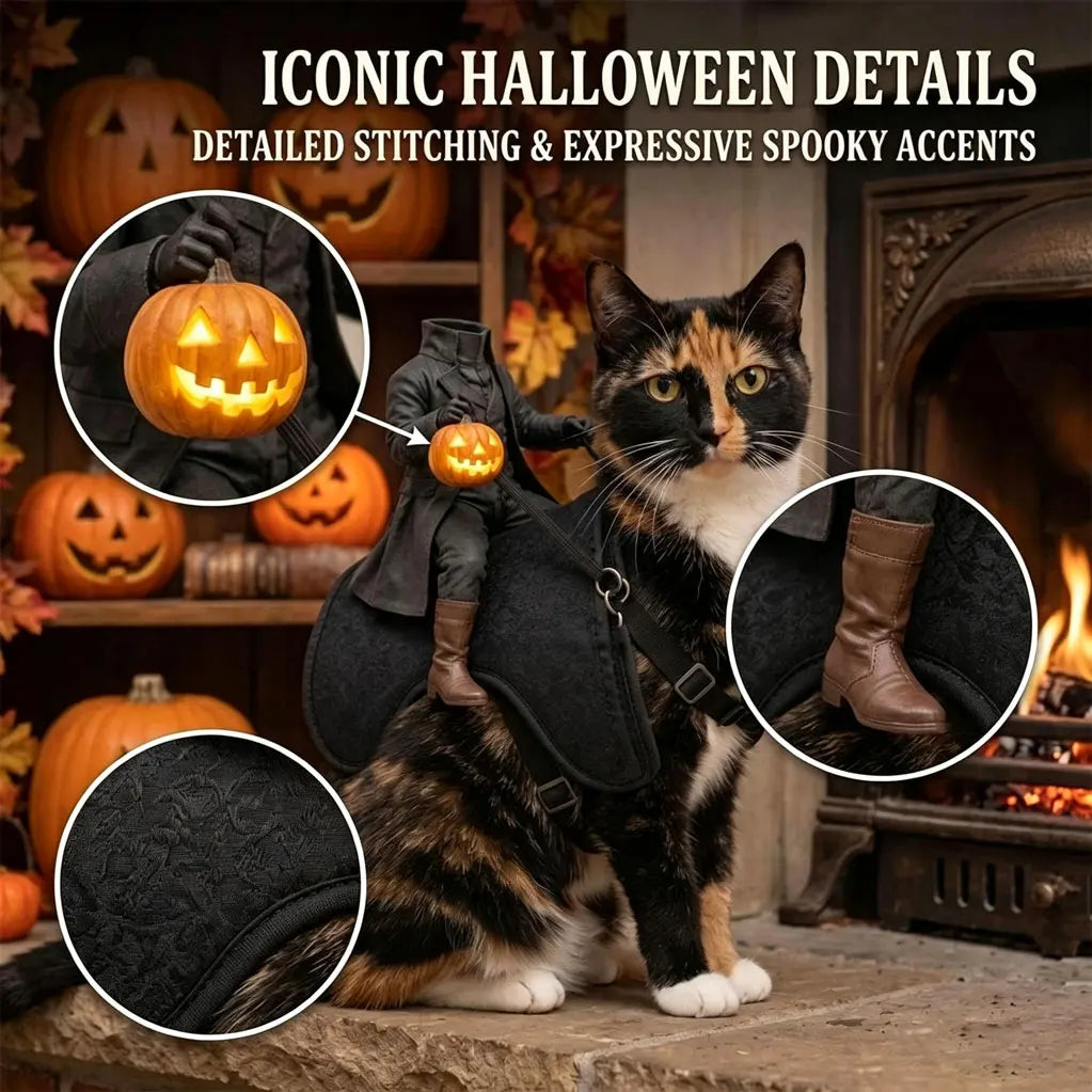 Halloween Headless Horseman Cat Costume,3D - ProPawPet.com