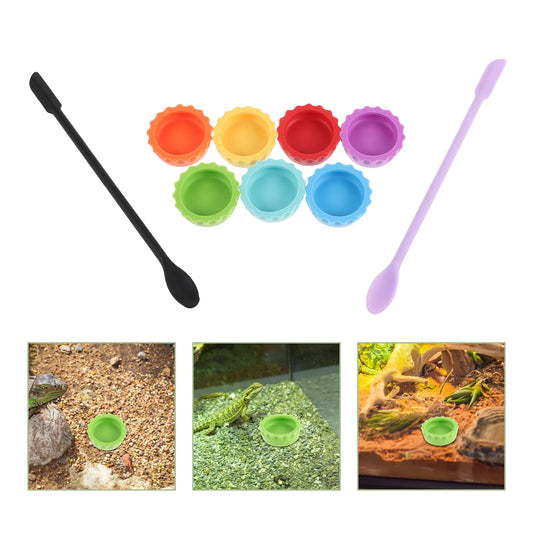 7pcs Silicone Reptile Feeding Dish And Spoon - ProPawPet.com