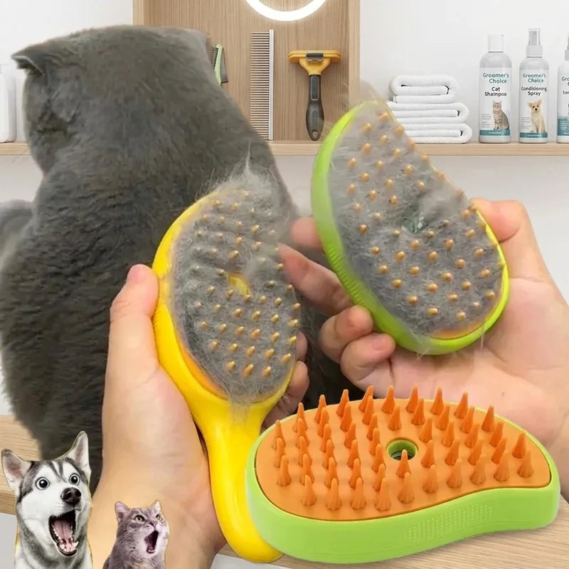 3 in 1 Pet Steam Brush Electric Sprayer Comb - ProPawPet.com