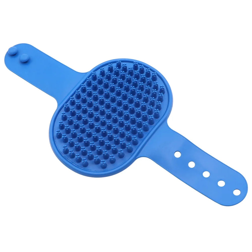 Adjustable Dog Bath Brush Pet Grooming Shedding Soothing Massage Rubber