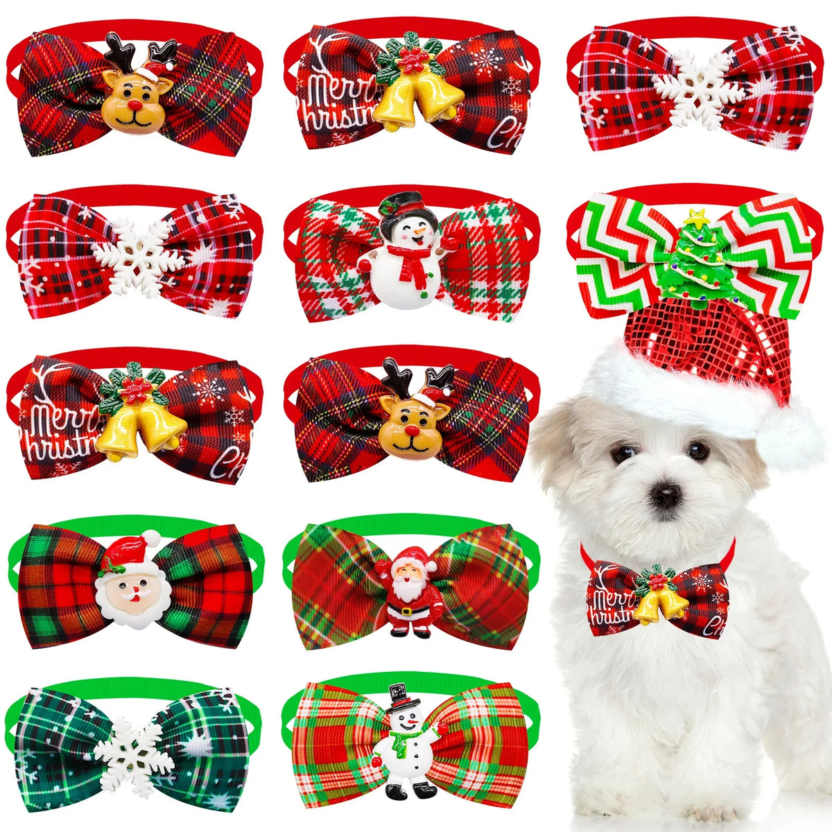 50/100pcs Christmas Dog Bowties For Dogs Bow - ProPawPet.com