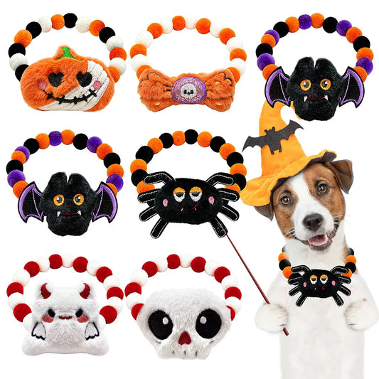 30/50PCS Halloween Pom Pom Pet Collar Cute - ProPawPet.com