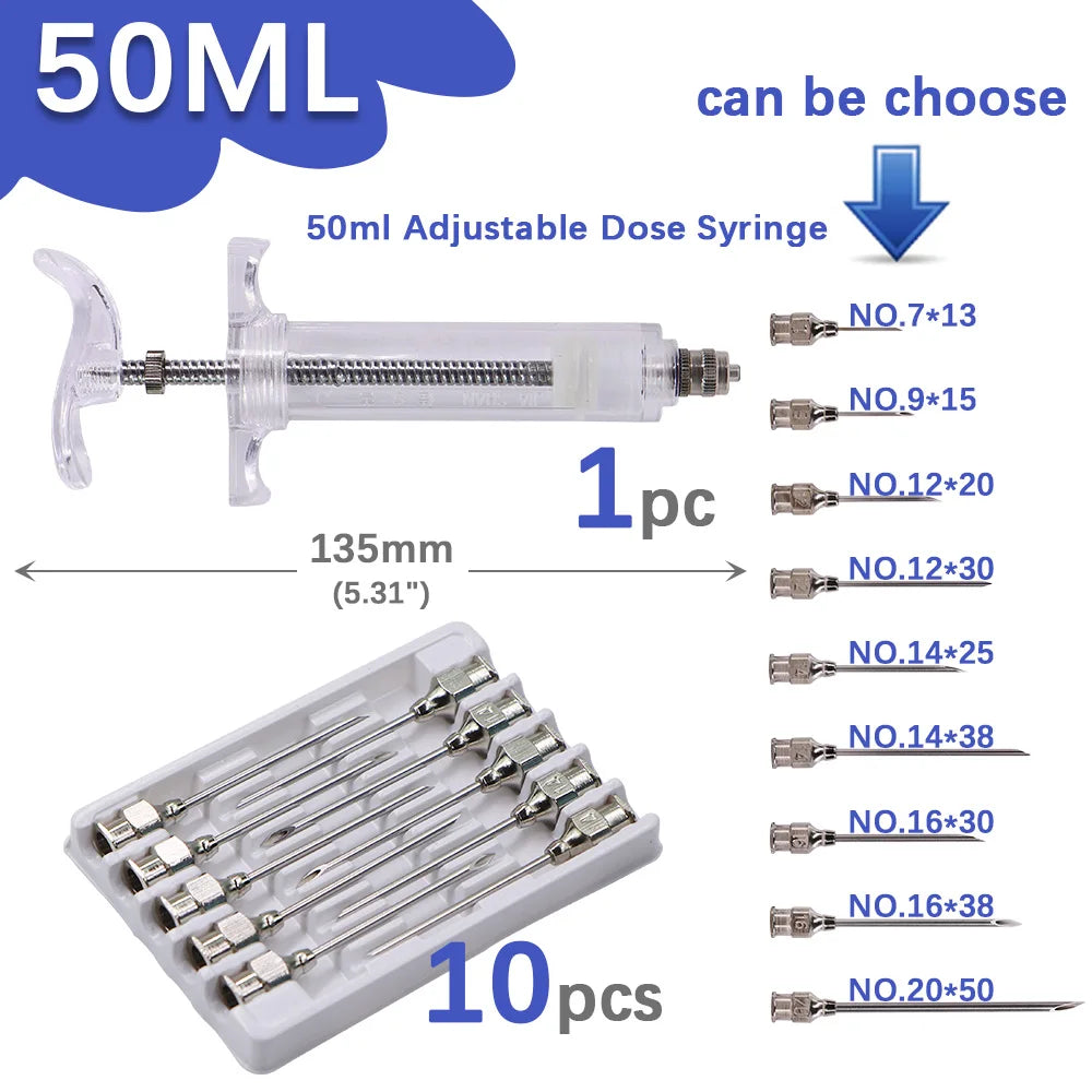 20/50/100ml Transparent Syringes Adjustable - ProPawPet.com