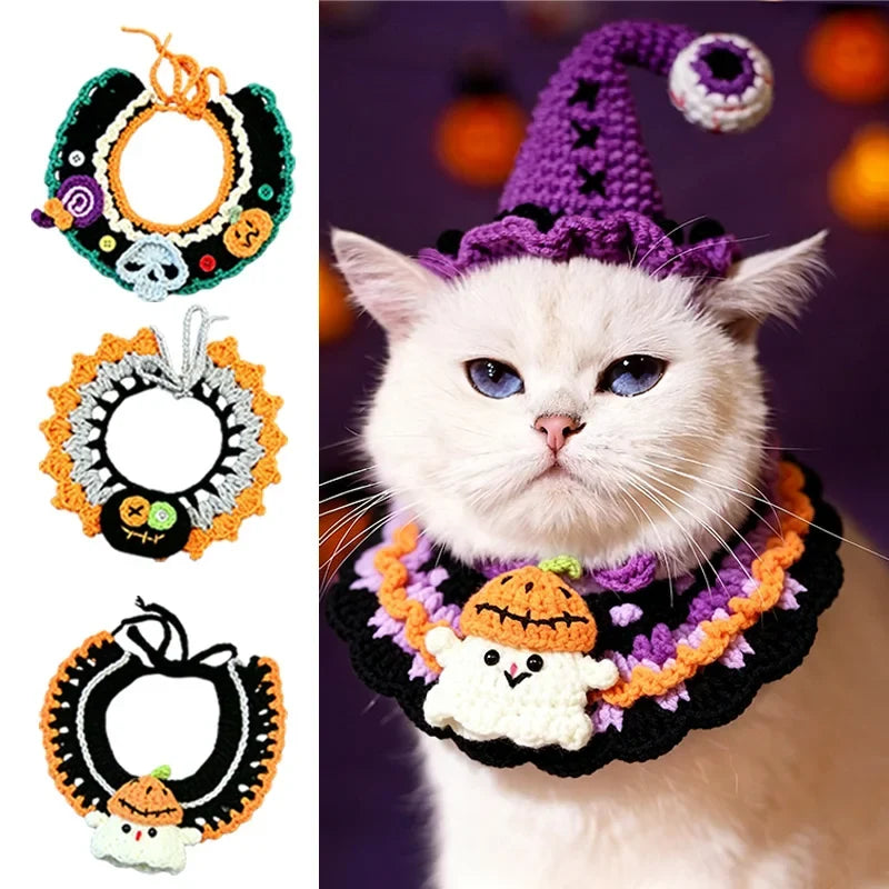 Hand-crochet Pet Scarves Collars Halloween - ProPawPet.com
