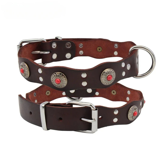 Retro Genuine Leather Dog Collar Ethnic Pet - ProPawPet.com