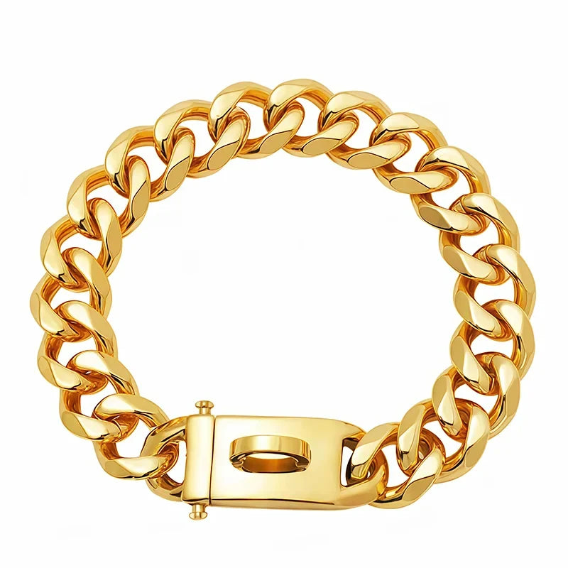 Gold Dog Collar Stainless Steel Metal Pet - ProPawPet.com
