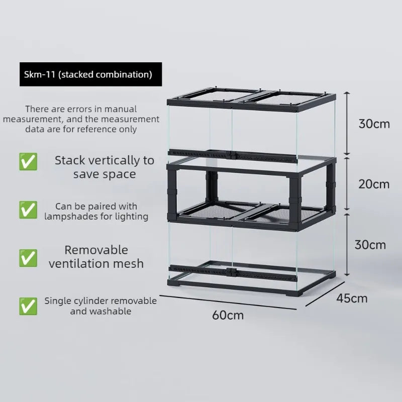 Transparent Lizard Crate Terrariums Reptile Breeding Cage – 10 Colors