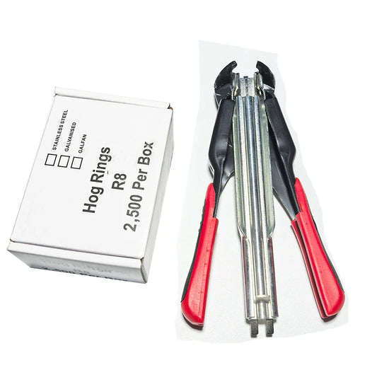 Hog Ring Pliers R8 with 2500pcs Galvanized - ProPawPet.com