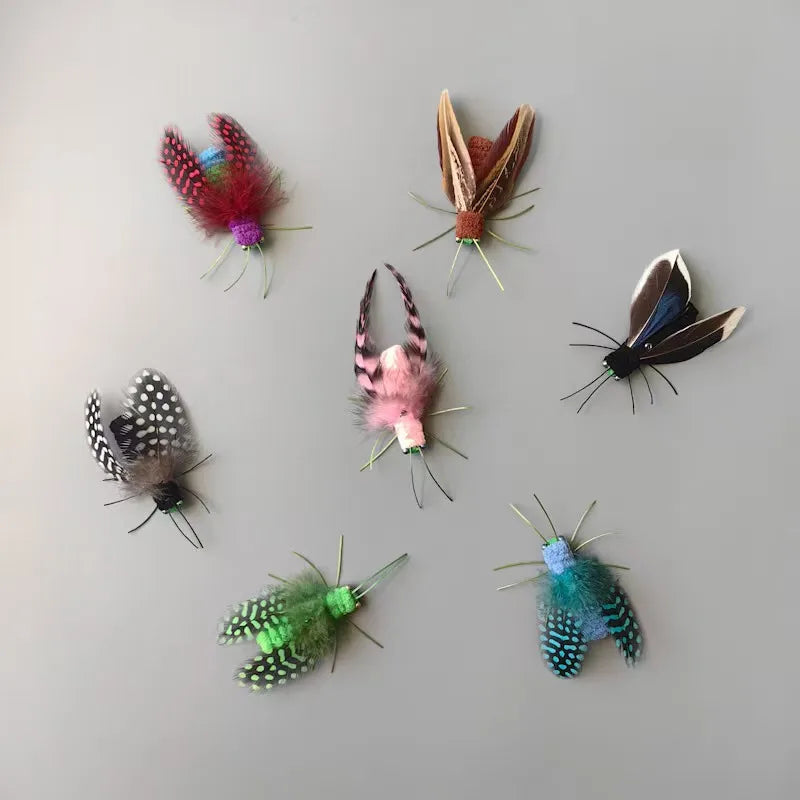 2/3pcs Cat Toy Simulated Feather Insect - ProPawPet.com