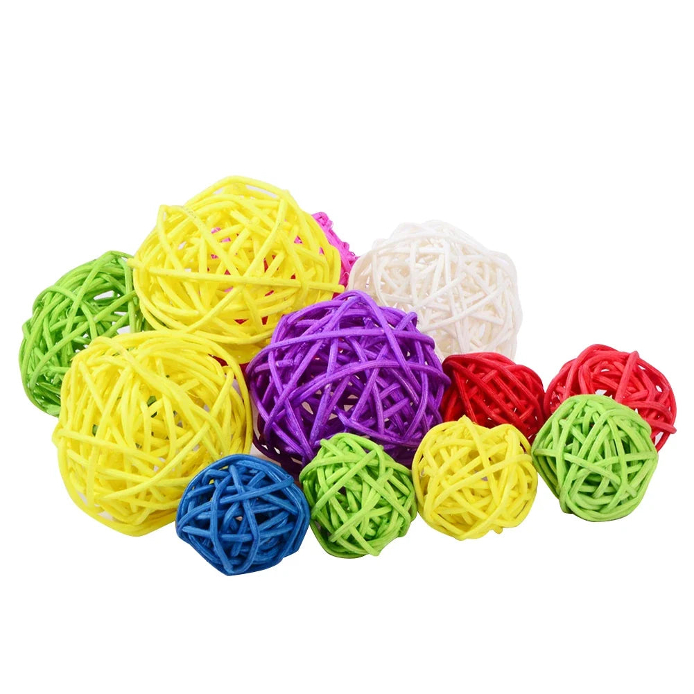 10Pcs Interactive Rattan Balls Parrot Toys - ProPawPet.com