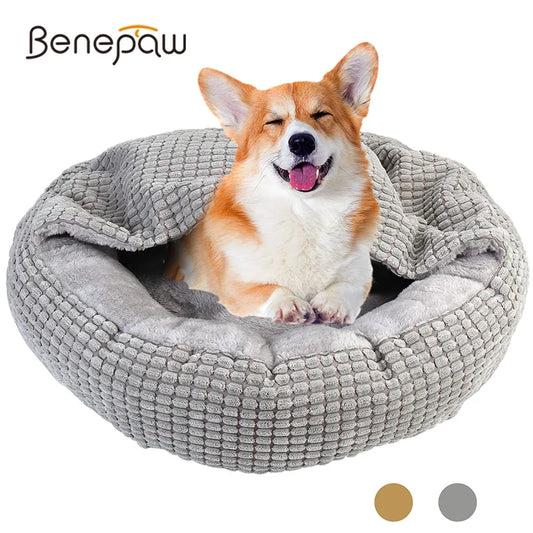 Benepaw Cozy Dog Bed Hooded Fluffy - ProPawPet.com