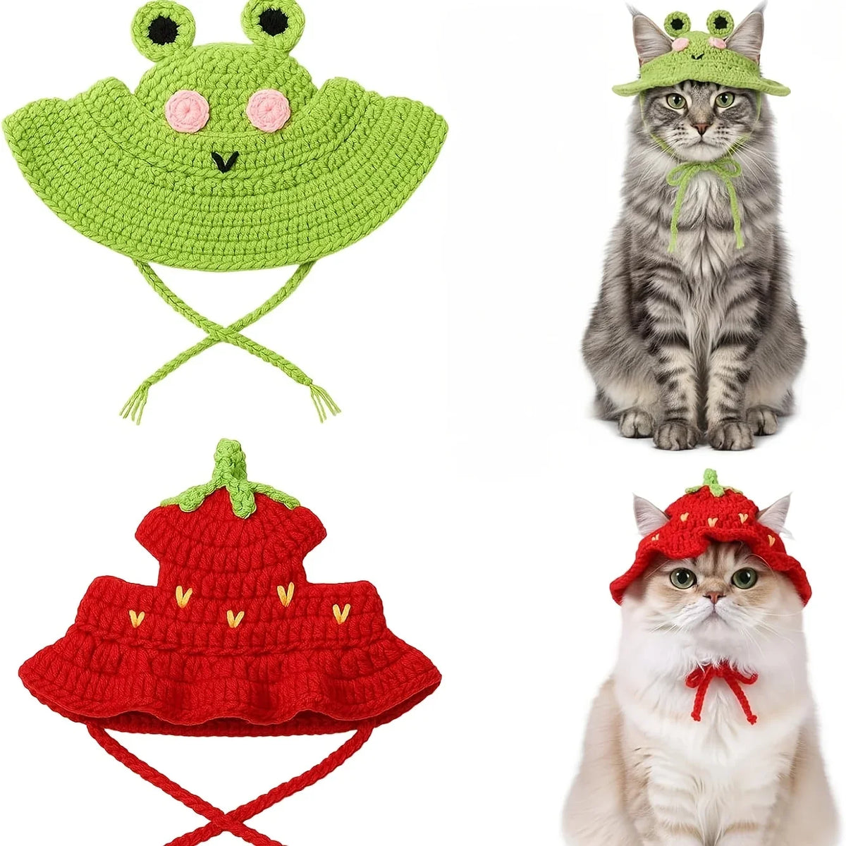 Cat Hats for Cats Only Cute Knit Cat Hat - ProPawPet.com