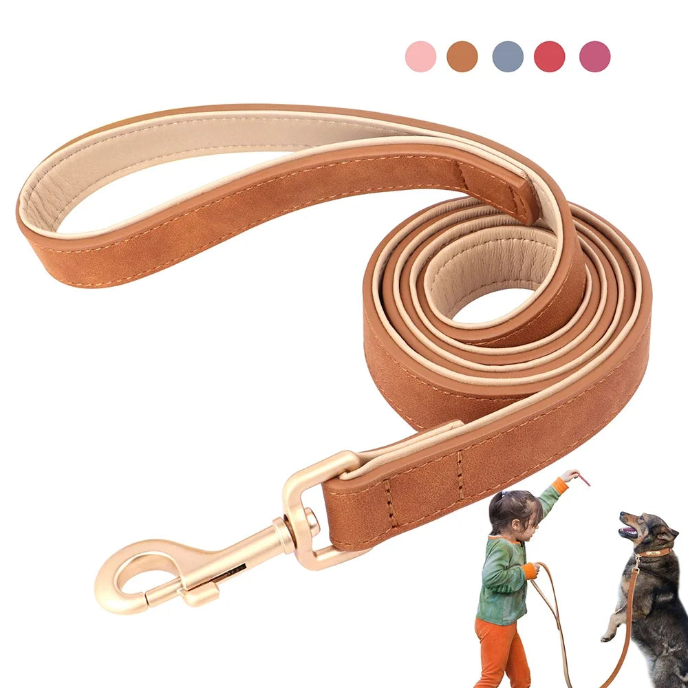 120cm Pet Dog Leash Soft PU Leather Padded - ProPawPet.com