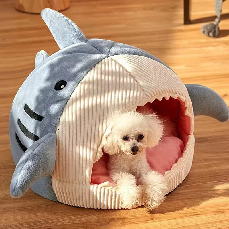 Warm Cat Beds Cartoon Shark Pet Cave Beds - ProPawPet.com