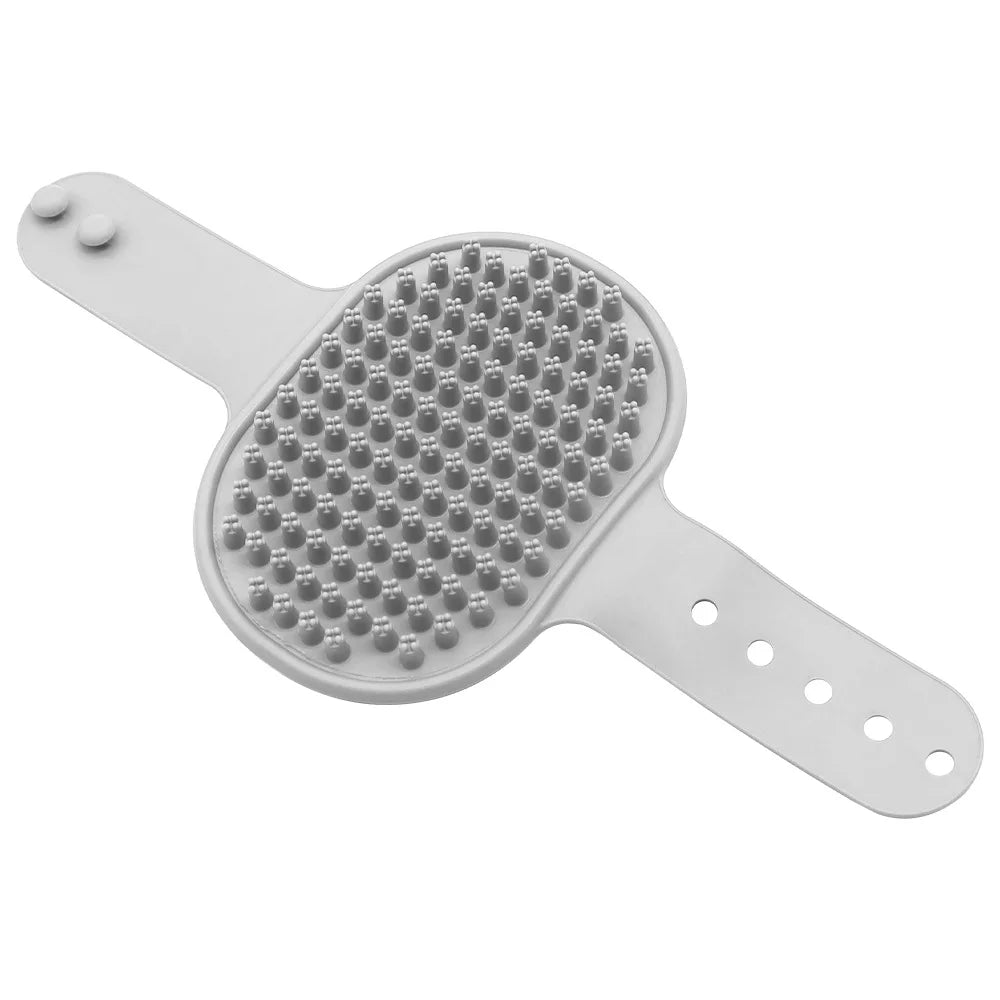 Adjustable Dog Bath Brush Pet Grooming Shedding Soothing Massage Rubber