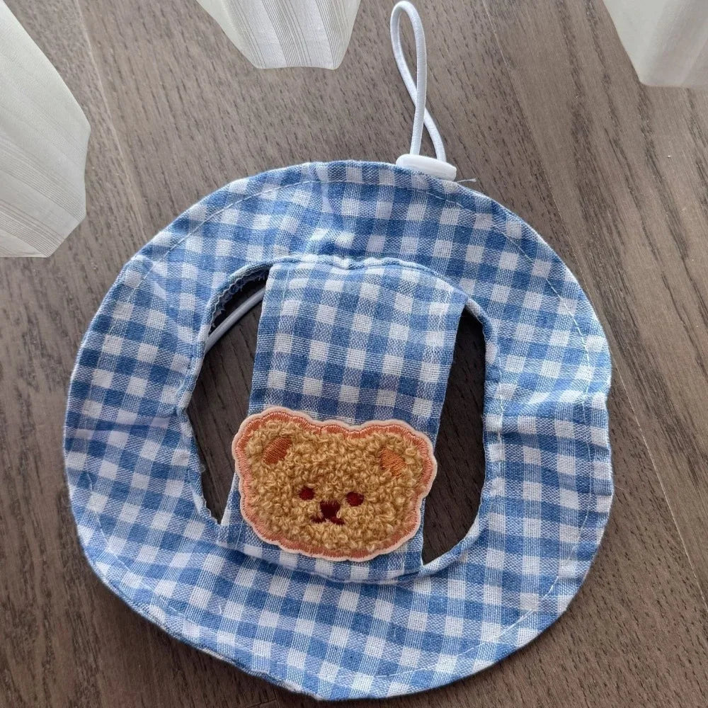 Breathable Pet Bucket Hat Adjustable Plaid Print Dog Sunshade – Dog Supplies
