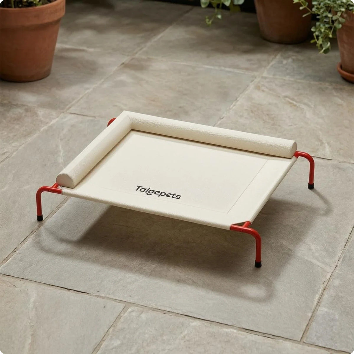 Rolled Side Dog Cot Rectangular Pet Furniture – 3 Colors