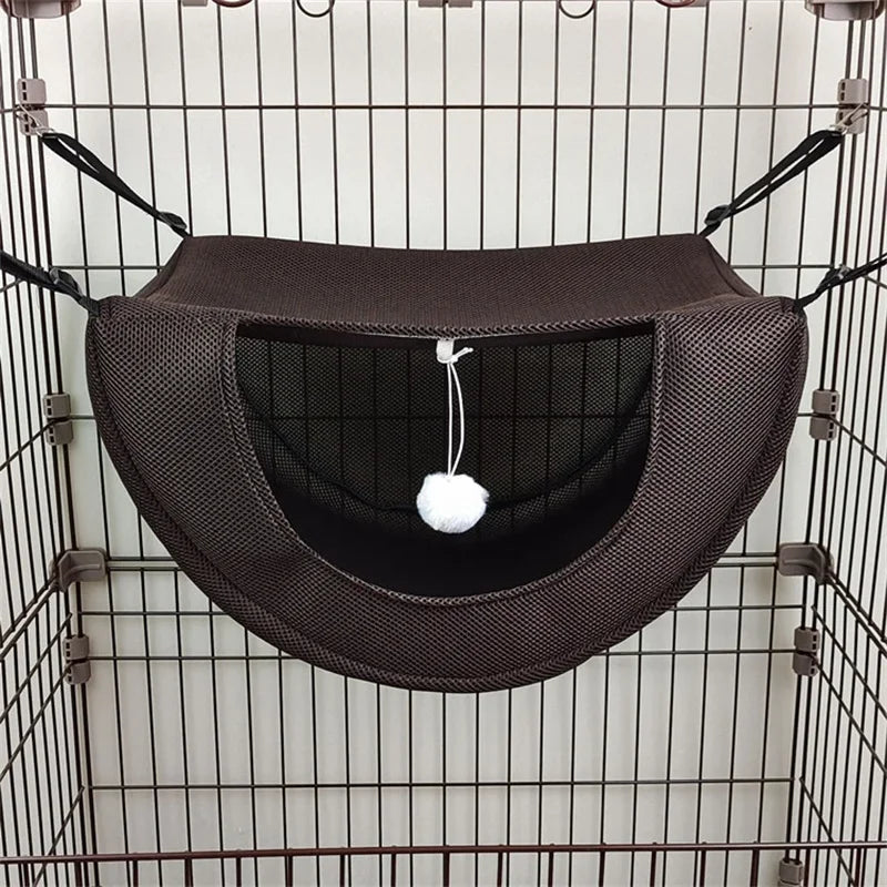 Cat Hammock Pet Cage Hanging Bed Breathable Mesh Cozy Kitten – Cat Beds & Mats