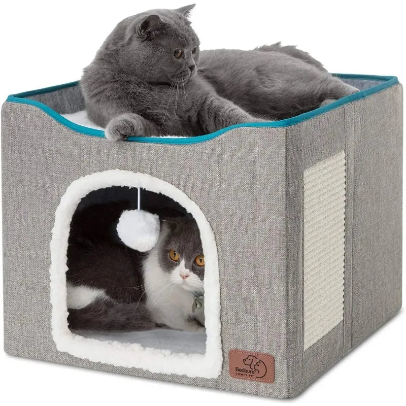 Foldable Cat Bed Two Floors Cats Hiding - ProPawPet.com