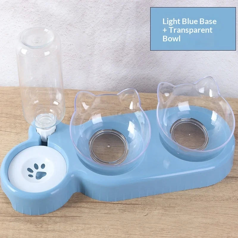 3 in 1 Anti-tip Cat Feeder Automatic Water Dispenser – Cat Supplies