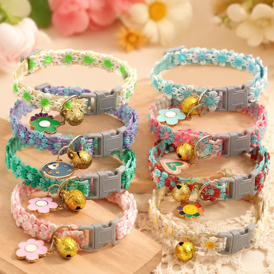 1/2/5pcs Adjustable Flower Pet Collar with - ProPawPet.com