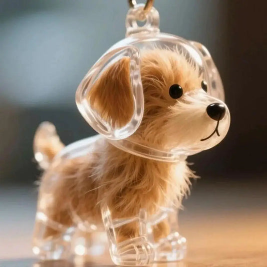 Clear Pet Hair Keychain Cute Dog Fur - ProPawPet.com