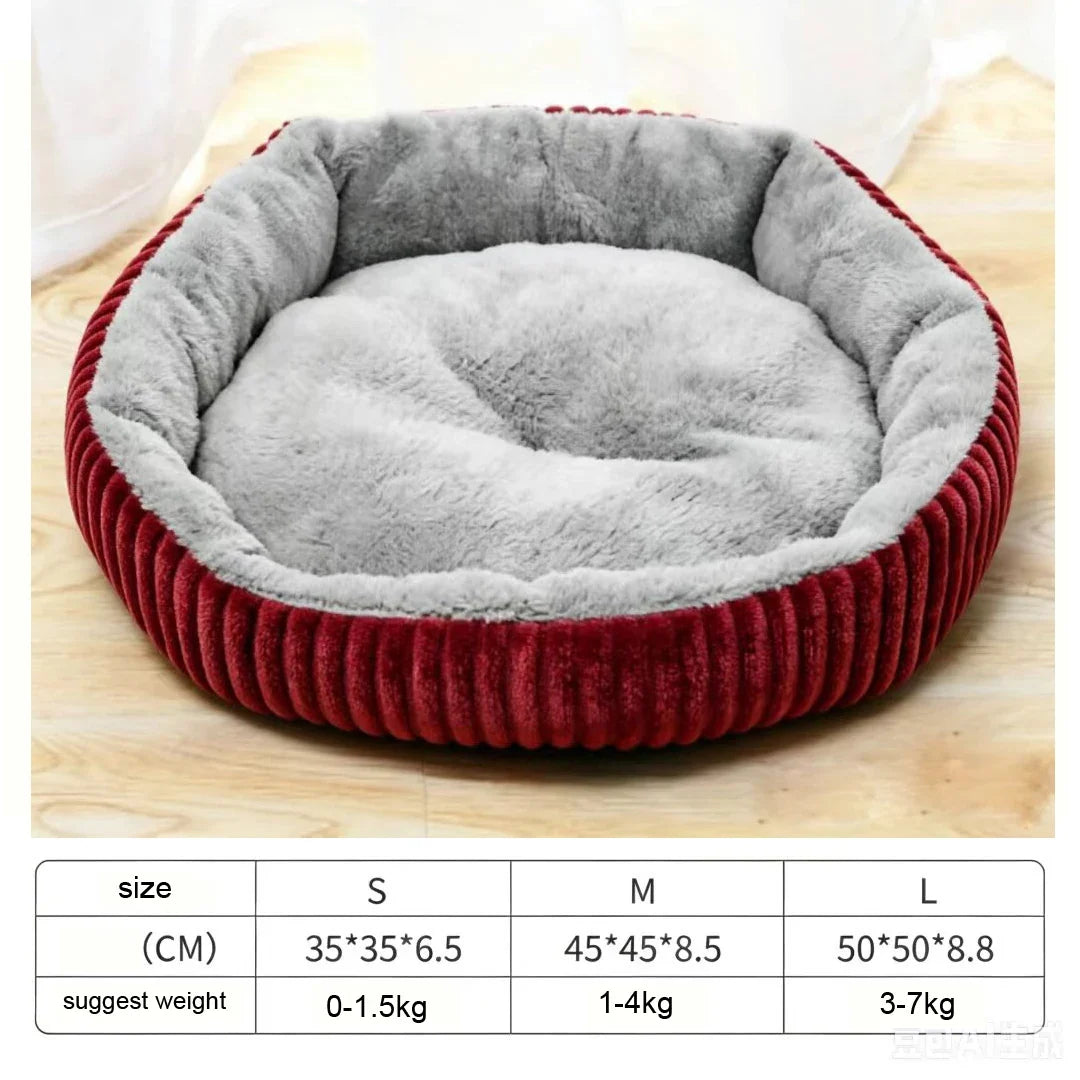 Round Corduroy Cat Bed, Soft and Warm Pet Bed - ProPawPet.com