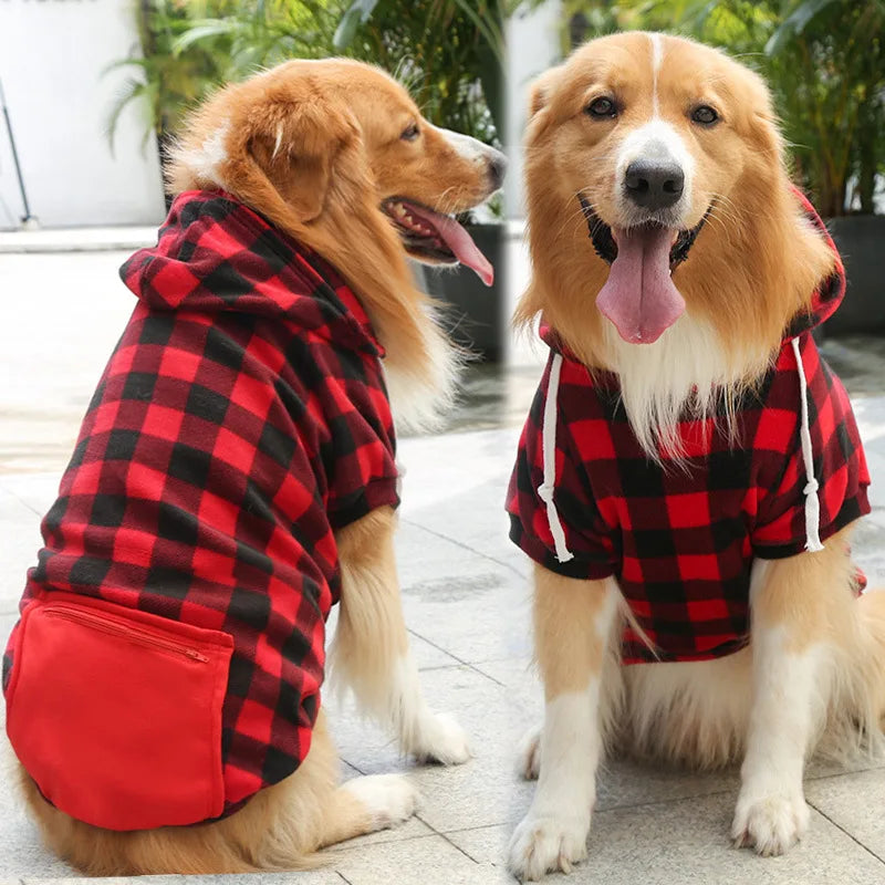 Dog Winter Coat Pet Jacket Plaid Reversible - ProPawPet.com