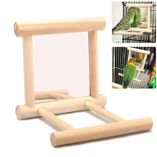 Bird Mirror Wooden Interactive Play Toy With - ProPawPet.com