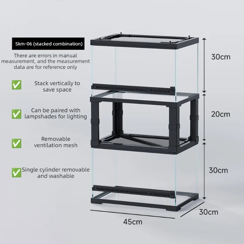Transparent Lizard Crate Terrariums Reptile Breeding Cage – 10 Colors