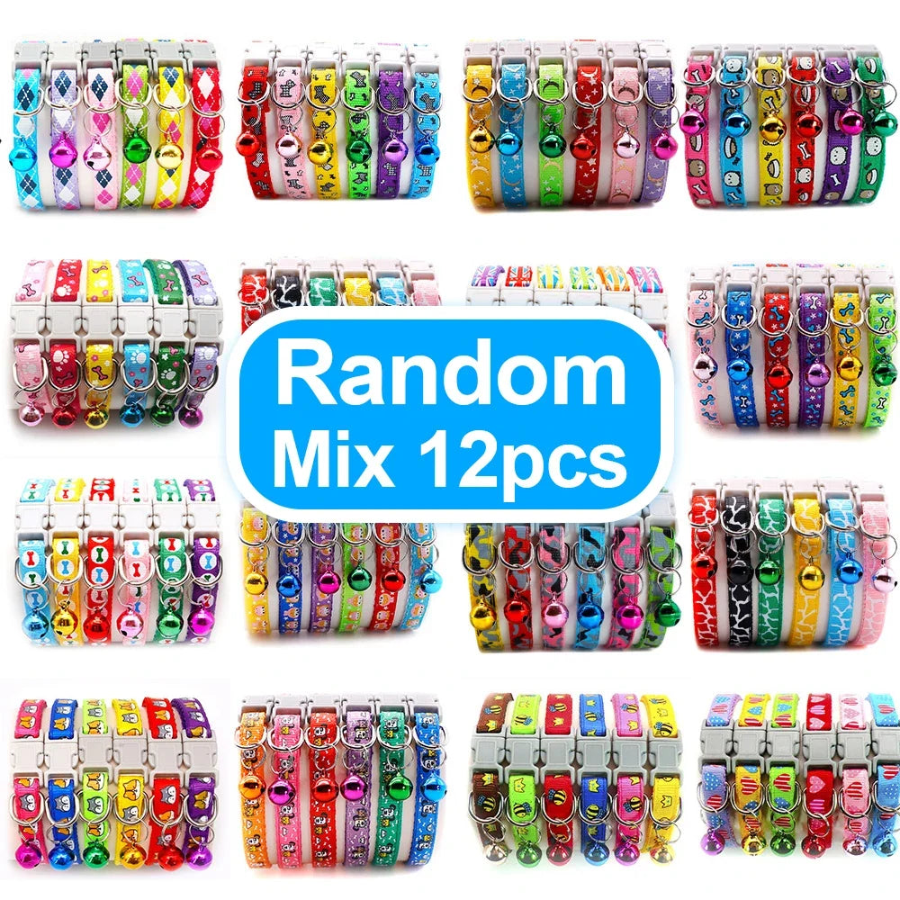 12Pcs Collars Cute with Bells Pet Necklace - ProPawPet.com