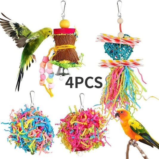 4PC Bird Toys Parrot Accessories Chewing - ProPawPet.com
