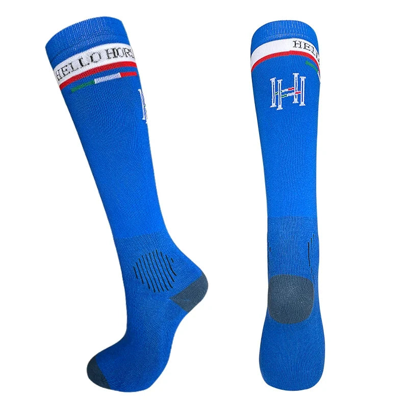 Breathable Hello Horse Equestrian Sports Socks, Non-Slip