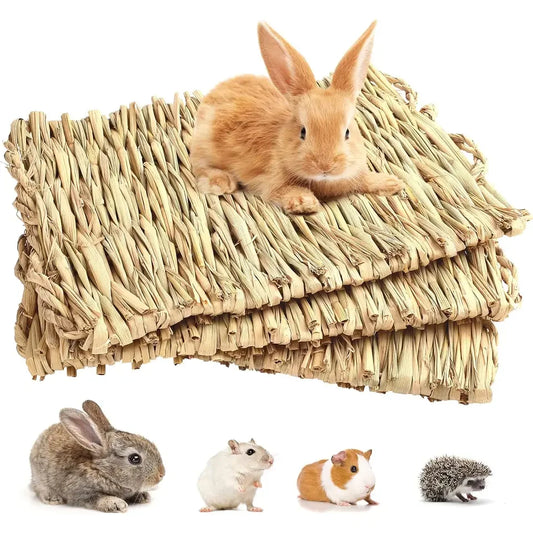 Pet Grass Mat Rabbits Bunny Natural Straw Bedding Resting Cage