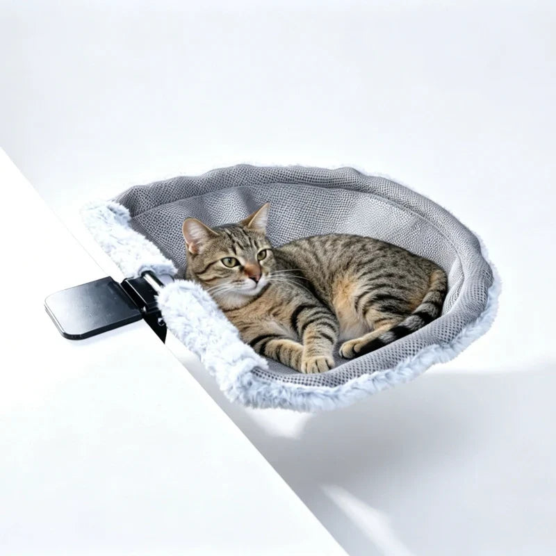 Cozy Cat Companion Desk Hammock‑soft Plush Hanging Bed – Cat Supplies
