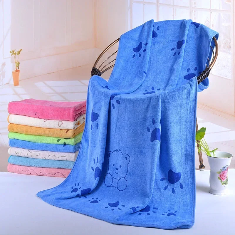 Random Cartoon Patterns Soft Pet Bath Towel - ProPawPet.com