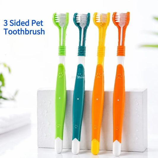 3 Sided Pet Toothbrush Plastic Dental Brush - ProPawPet.com