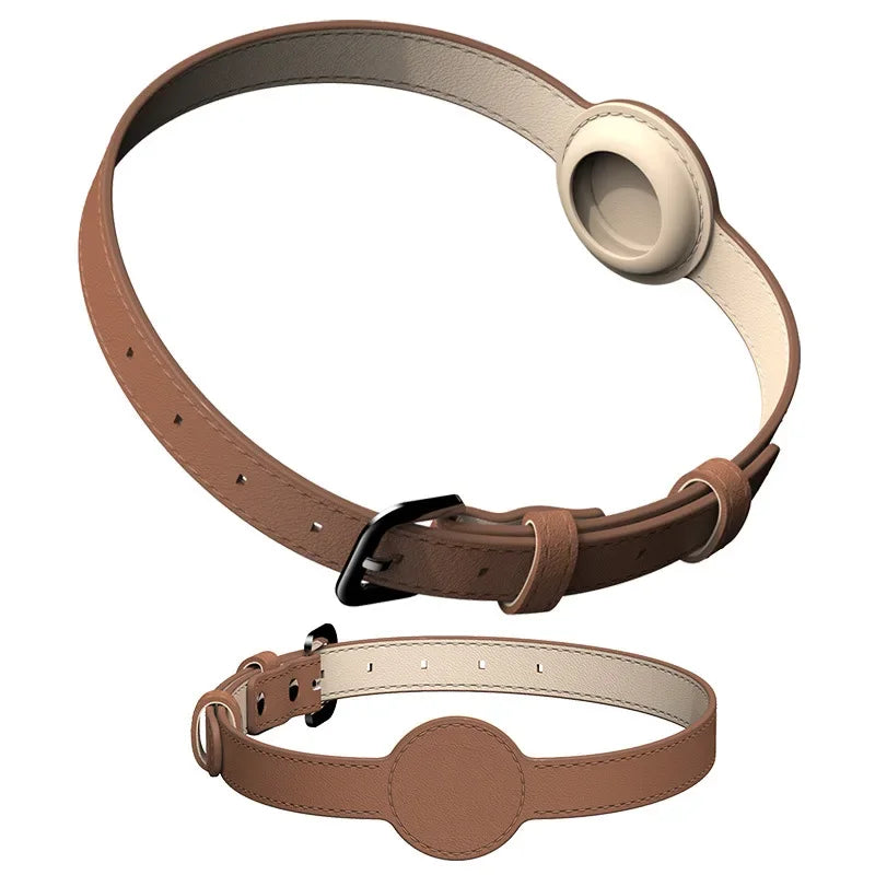 Leather AirTag Cat Collar-Non Breakaway - ProPawPet.com
