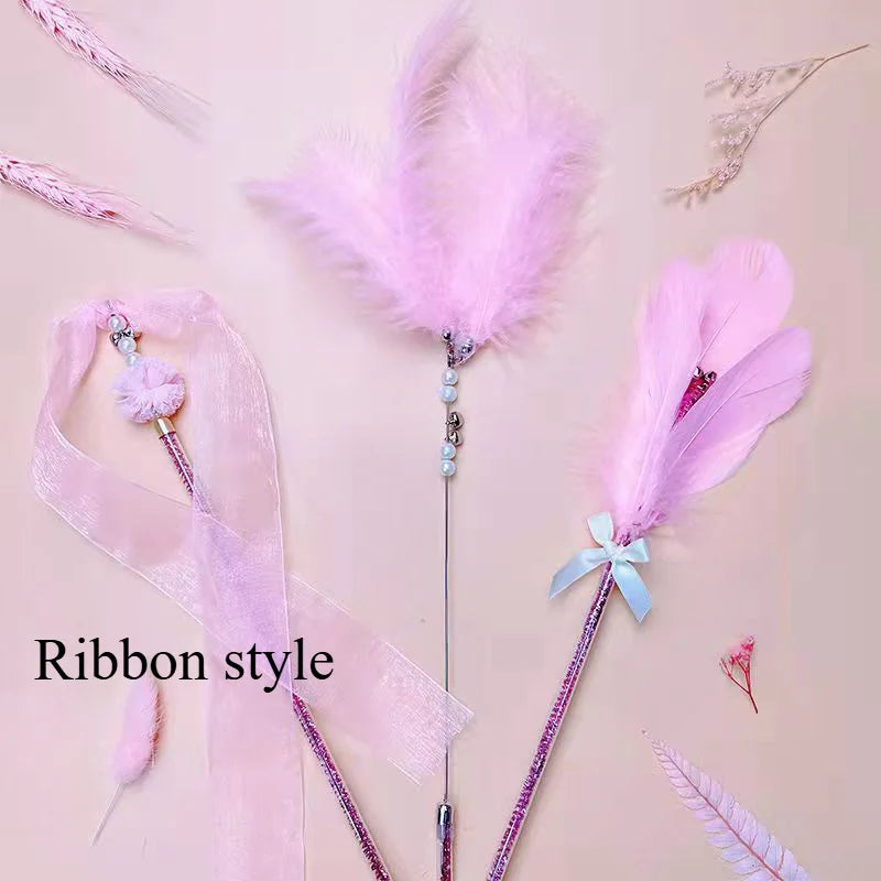 Cat Toy Feather Stick with Bell Interactive Funny – Cat Toys & Play