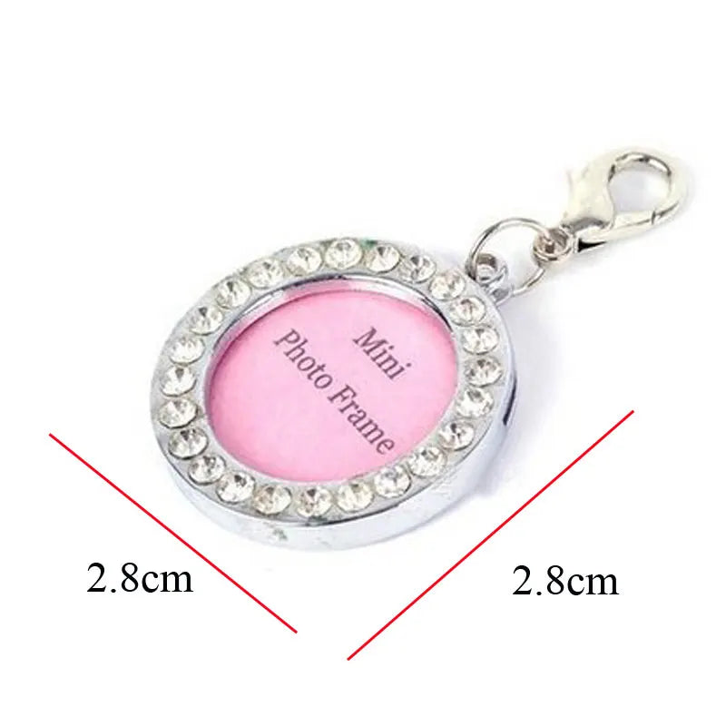 Dog ID Tag Cat Collar Pendant Crystal Photo Frame Bone – Dog Collars